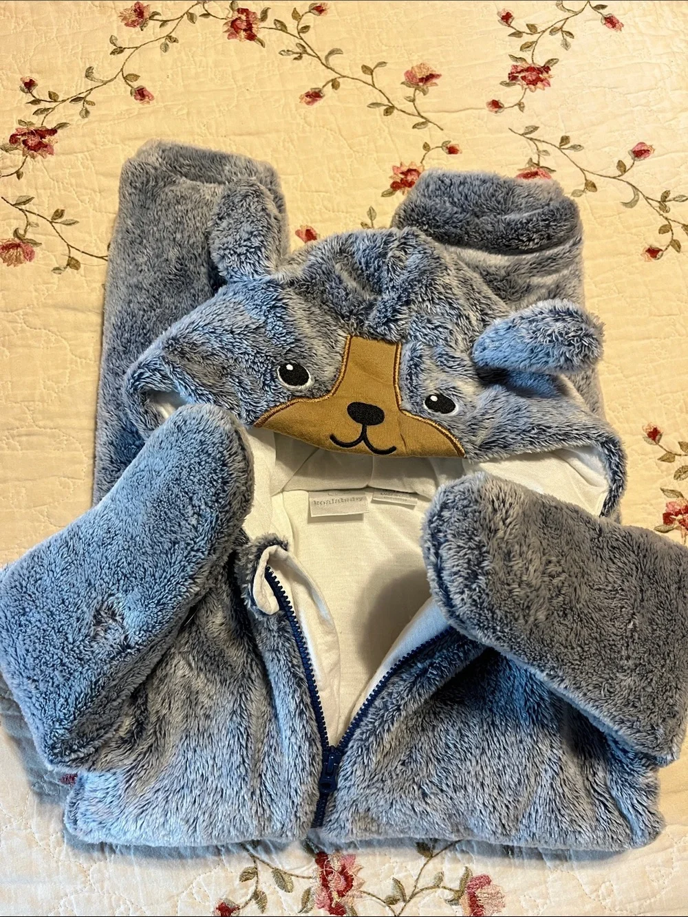 Koala Kids Plush Blue Bear Hooded Snowsuit